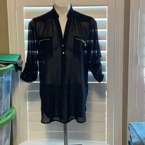 My Michelle Black Sheer Blouse